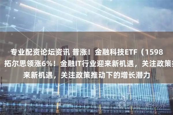 专业配资论坛资讯 普涨!金融科技ETF(159851)冲击三连阳,拓尔思领涨6%!金融IT行业迎来新机遇,关注政策推动下的增长潜力